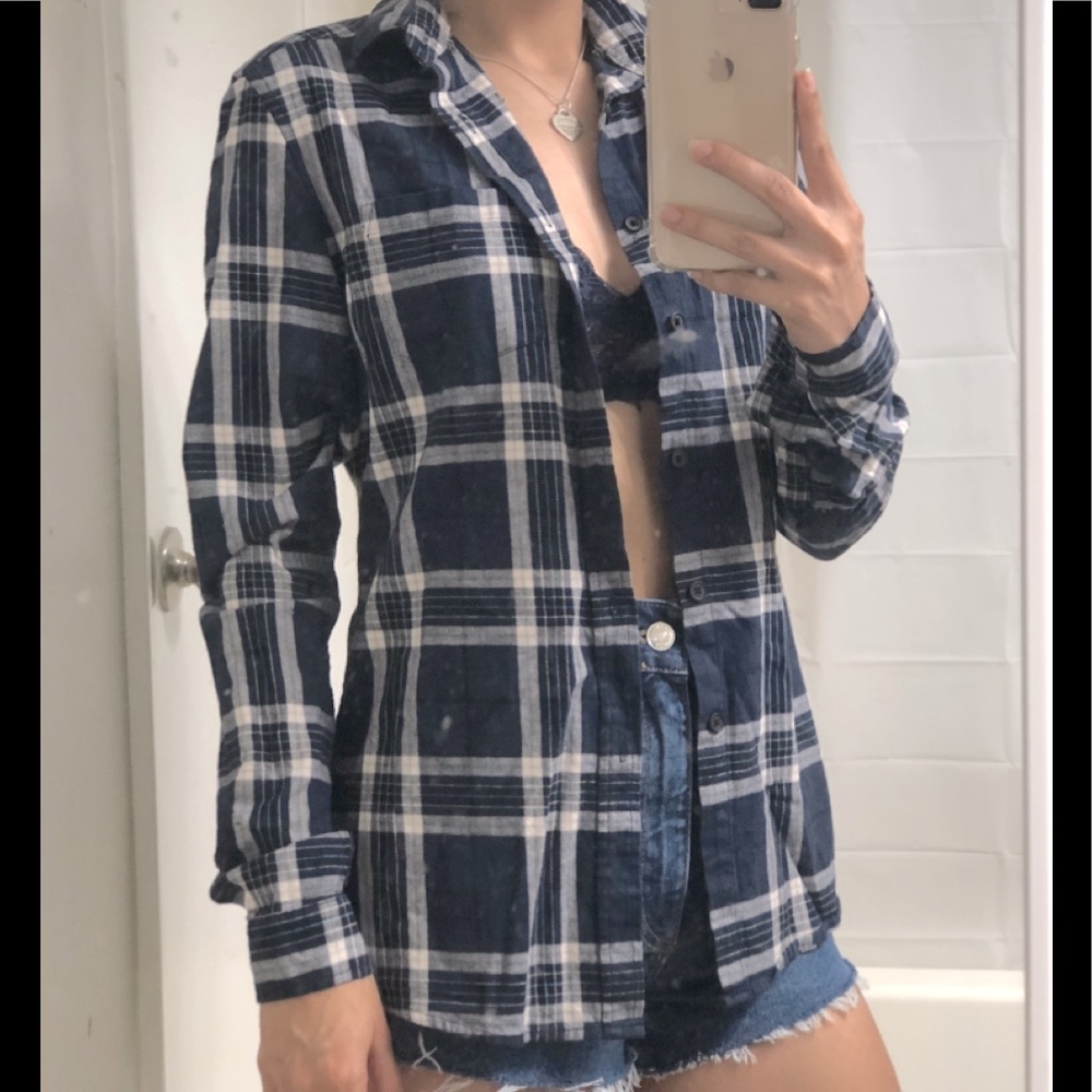 Navy flannel